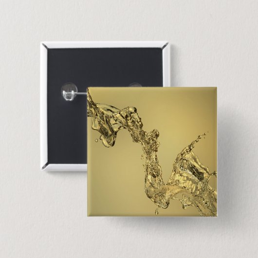 水をはねかけることによって形作られる抽象的な形 缶バッジ (正面&裏面)