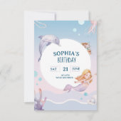 水をテーマにした子供の誕生日 出欠カード (裏面)