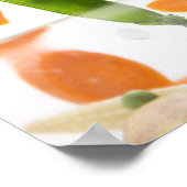 水をボウルに入れた新鮮な野菜 ポスター (角)