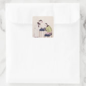 . .水をボウルに運を探す少女 スクエアシール (バッグ)