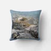 水を伴うクール海澄ん岸の岩 クッション (裏面)