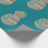 水を包むパイナップルクリスマス ラッピングペーパー (角)