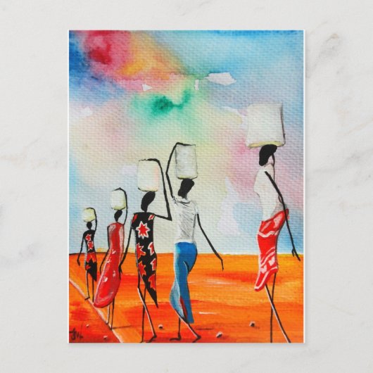 水を取るのに長い道だ ポストカード (正面)