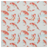 水を含んだ青の金コイのコイの魚の水彩画 ファブリック (見本)