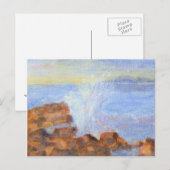 水を岩に向けて，はがき ポストカード (正面/裏面)