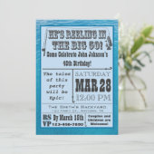 水を持つ第50誕生日の招待状の採取 招待状 (スタンド正面)