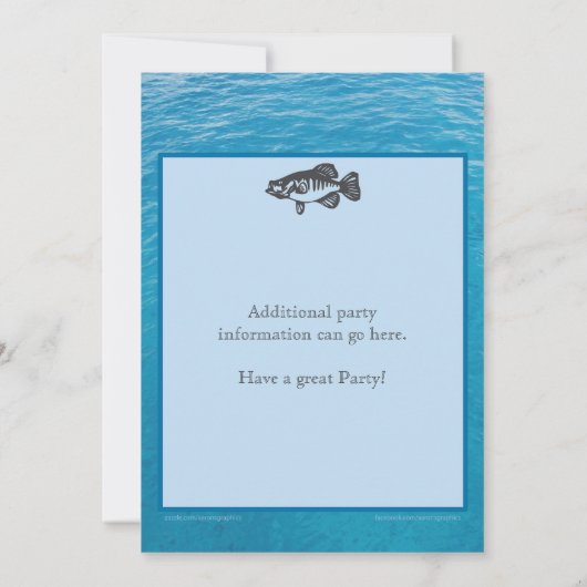 水を持つ第50誕生日の招待状の採取 招待状 (裏面)