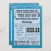 水を持つ第60誕生日の招待状の採取 招待状 (正面/裏面)