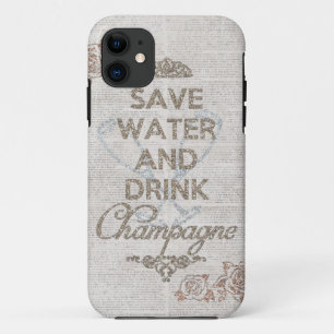 水を救い、シャンペンのぼろぼろのグリッターの箱を飲んで下さい iPhone 11 ケース