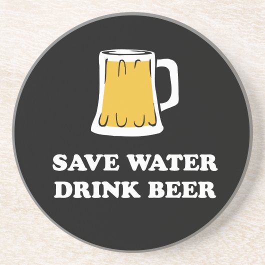 水を救って下さい。 ビールを飲んで下さい コースター (正面)