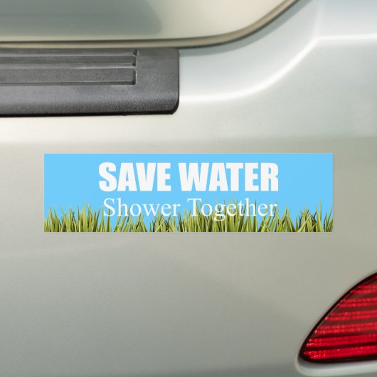 水を救って下さい。 一緒のシャワー バンパーステッカー (車上)