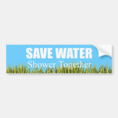 水を救って下さい。 一緒のシャワー バンパーステッカー (正面)
