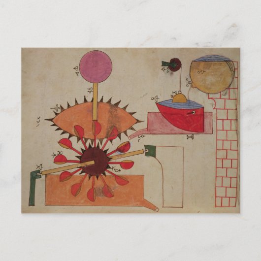 水を汲み込むシステムの図 ポストカード (正面)