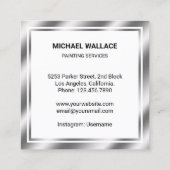 水を滴ら絵を描せる作品のプロフェッショナル画家 スクエア名刺 (裏面)