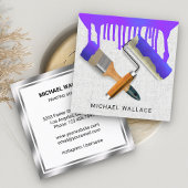 水を滴ら絵を描せる作品のプロフェッショナル画家 スクエア名刺