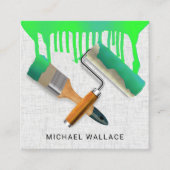 水を滴ら絵を描せる作品のプロフェッショナル画家 スクエア名刺 (正面)