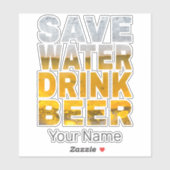 水を節約してビールを飲め パーティーの合言葉 シール (シート)