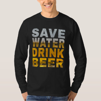 水を節約してビールを飲め 春の休みと独身最後の夜 Tシャツ