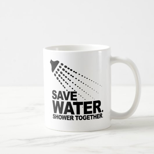 水を節約。 一緒にシャワーを浴びよう。 コーヒーマグカップ (右)