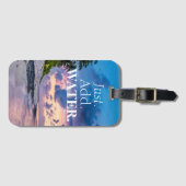 水を追加する美しい熱帯の夕日&海 ラゲッジタグ (正面横)