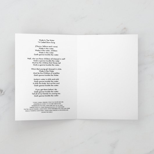 水を通したFiskの記念祭の歌手のウェード カード (内部)