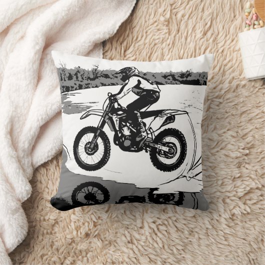 水を通してレース – モトクロスライダー クッション (ブランケット)
