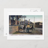 水を運ぶロバの風景(アリゾナ州ビスビー) ポストカード (正面/裏面)