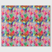 水アーガイルカラフル色パステル抽象芸術モダン ラッピングペーパー (フラット)