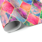 水アーガイルカラフル色パステル抽象芸術モダン ラッピングペーパー (ロールコーナー)