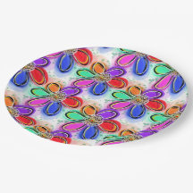 水アートカラフル色の花