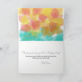 水アート色の結婚ありがとう写真 サンキューカード (内部)