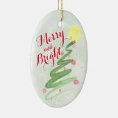 水アート色クリスマスツリーフォトバック セラミックオーナメント (右)