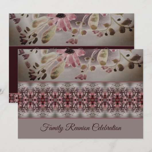 水アート色フローラ 招待状 (正面/裏面)