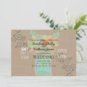 水アート色メイスンジャー結婚式招待状 招待状 (スタンド正面)