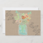 水アート色メイスンジャー結婚式招待状 招待状 (裏面)