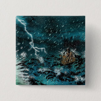 水イエス・キリストに歩くこと 缶バッジ