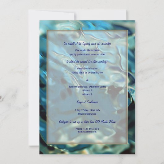 水エネルギー事業 招待状 (裏面)