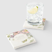 水エレガントはっきりした色ワイルドフラワーのカスタムウェディング ストーンコースター (横)