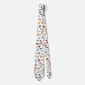 水エレガントカラフル彩花模様 ネクタイ (正面)