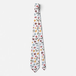 水エレガントカラフル彩花模様 ネクタイ