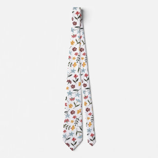 水エレガントカラフル彩花模様 ネクタイ