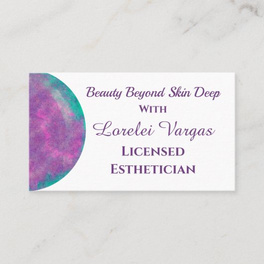水エレガントカラフル色エステティシャンとQR 名刺 (正面)
