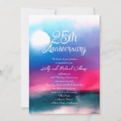 水エレガントカラフル色オーロラ記念日 招待状 (正面)