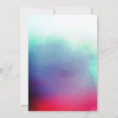 水エレガントカラフル色オーロラ記念日 招待状 (裏面)