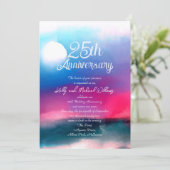 水エレガントカラフル色オーロラ記念日 招待状 (スタンド正面)