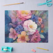 水エレガントカラフル色フローラの分離 薄葉紙 (クラフト)