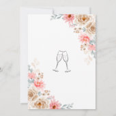 水エレガントカラフル色フローラブライダルシャワー 招待状 (裏面)