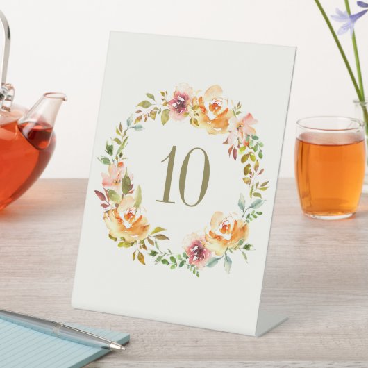 水エレガントカラフル色フローラ表の番号 台座サイン (インサイチュ)