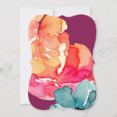 水エレガントカラフル色ブライダルシャワー 招待状 (裏面)