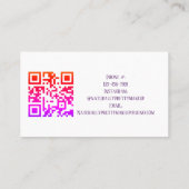 水エレガントカラフル色メイクアップアーティスト 名刺 (裏面)